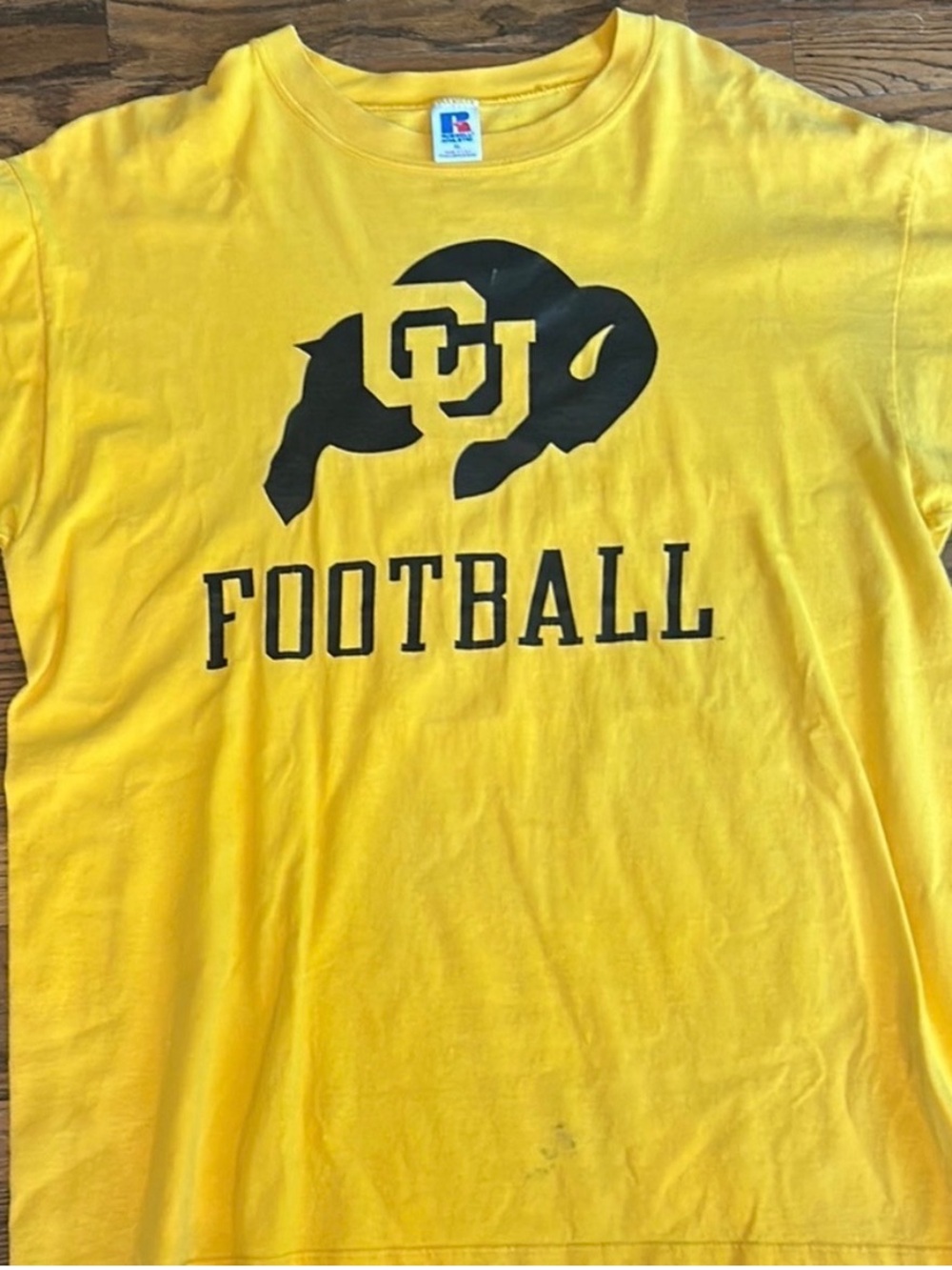 Russell Athletic Yellow CU Football Short-Sleeve Shirt